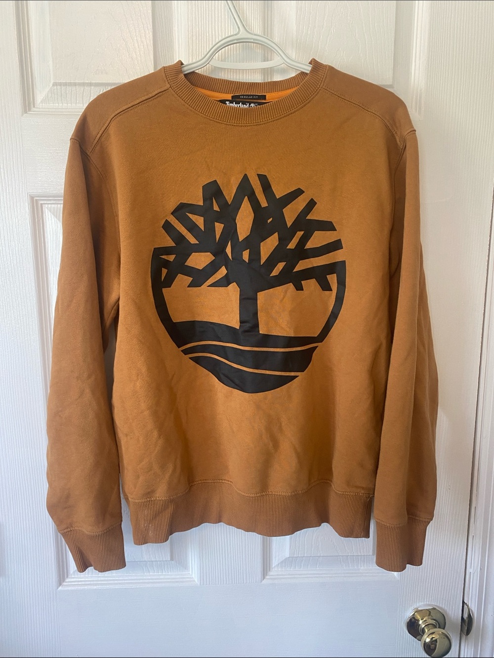 Timberland Men's Caramel Crewneck with Black Tree Logo